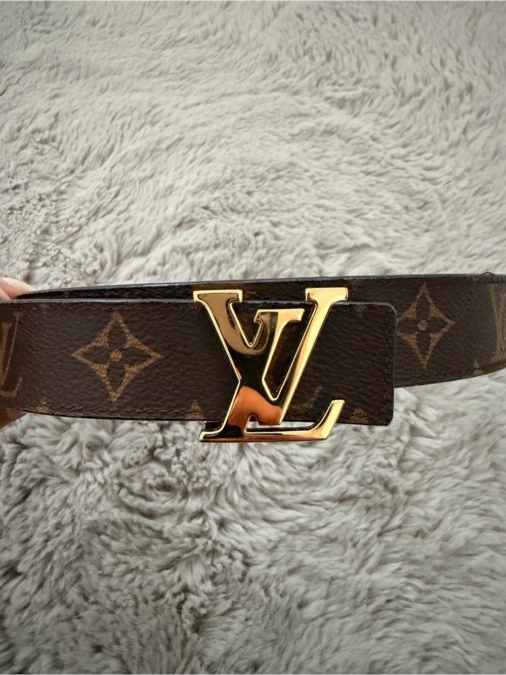Authentic Louis Vuitton Reversible Monogram LV Initiales Belt Brown Black Size 7